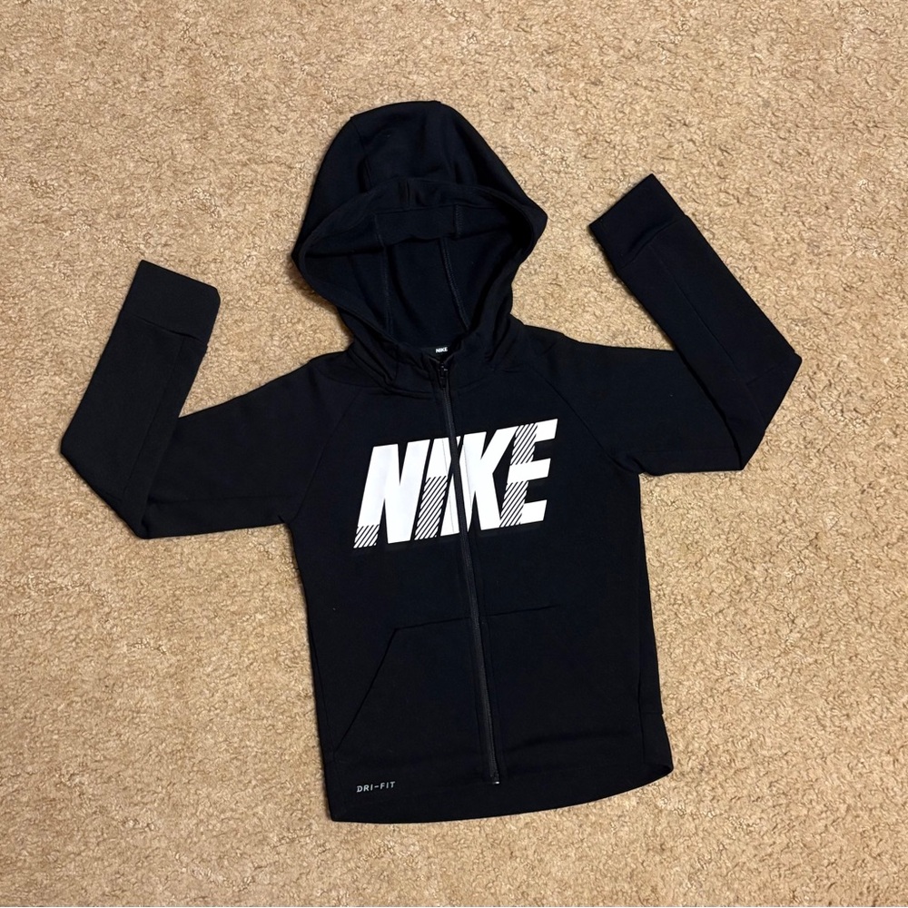 Nike Kids Black and White Hoodie